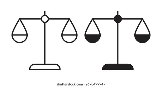 Balance scale icon. doodle graphics vectors