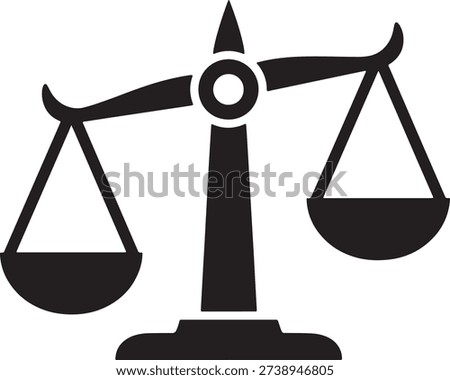 A balance scale icon with equal arms and weights on each side