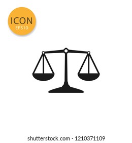 Balance scale icon flat style in black color vector illustration on white background.