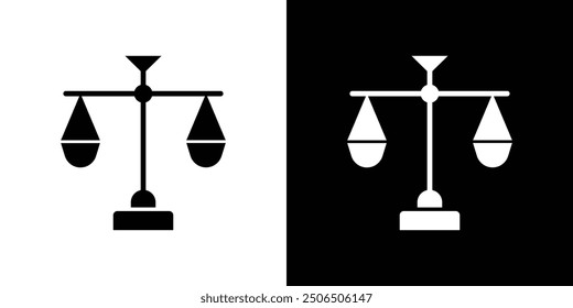 Balance scale icon Flat vector set outline