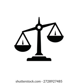 Balance scale icon isolated on white background for justice fairness and equality concept