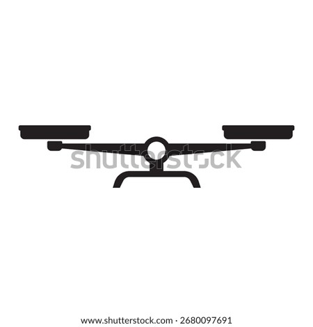 Balance scale icon for justice equality fairness comparison and decision vector