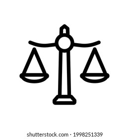 Equilibrio, icono de escala, gráficos del vector de línea