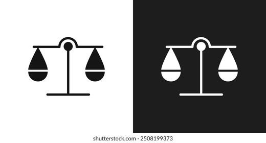 Balance scale icon logo set vector