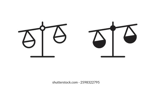 Balance scale icon outlined icon vector collection.