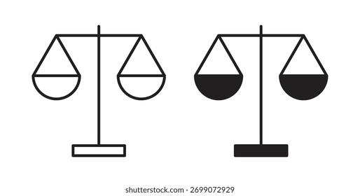 Logotipo abstracto de Diseño gráfico moderno de tendencia plana simple del icono de la escala del equilibrio