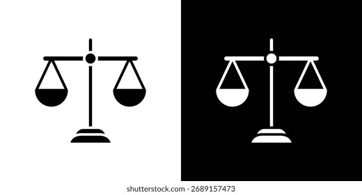 Balance scale icon symbol. simple flat symbol on blank background.