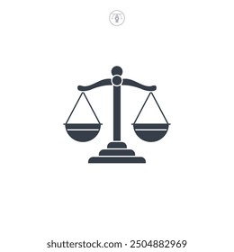 Ilustración vectorial del símbolo del icono de la escala del equilibrio aislada en el fondo blanco