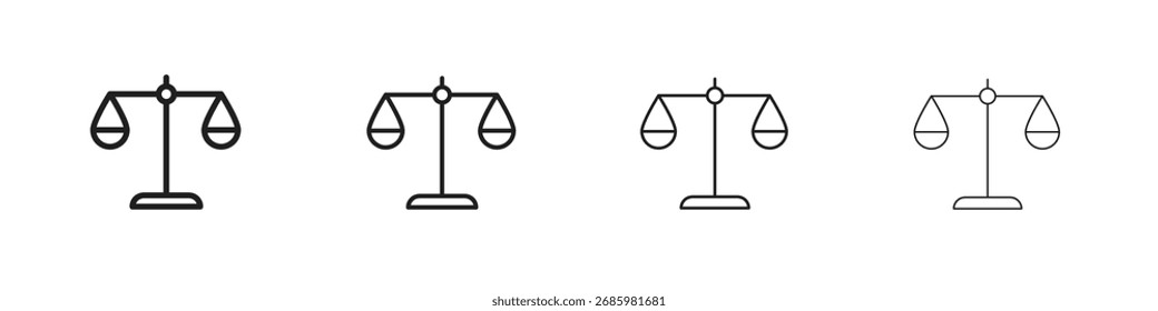 Equilibrar los Vectores de escala. iconos de vector de estilo negro
