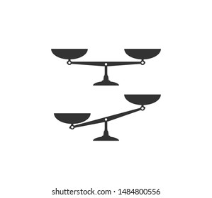 Balance scale icon. Vector illustration, flat design.