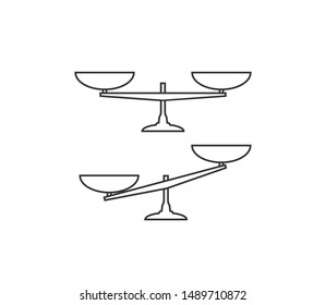 Balance scale icon. Vector illustration, flat design.