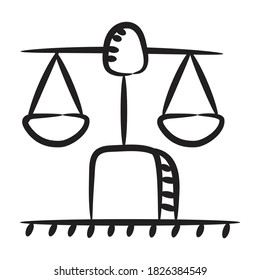 Icono de escala de balance, vector de diseño de escala de pesaje 