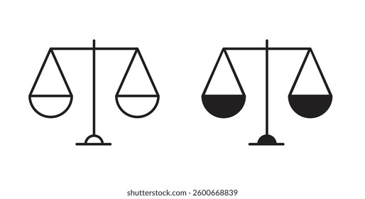 Balance scale icons graphics set vectors