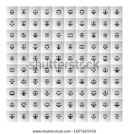 balance scale icons in gray square buttons 