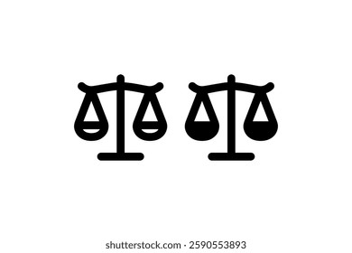 Balance scale icons in outline and solid style Vector