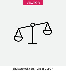 Balance scale icon.vector flat black simple linear illustration for web and app..eps
