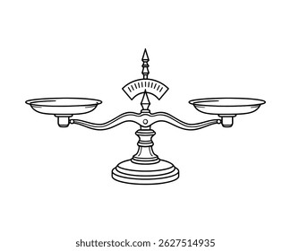 Balance Scale Illustration Black and White Icon
