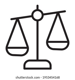  Escala de balance Isolación Vector icono que se puede modificar o editar fácilmente