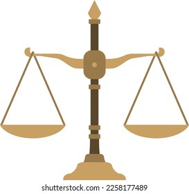 Balance scale isolated vector illustration.