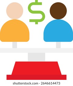 Balance Scale Justice Icon Vector Flat Illustration