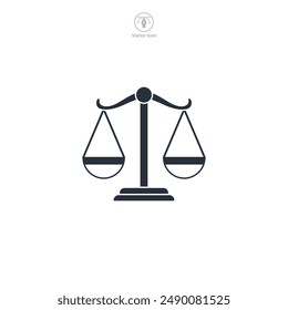 Balance Scale, Law scale Icon theme symbol vector illustration isolated on white background