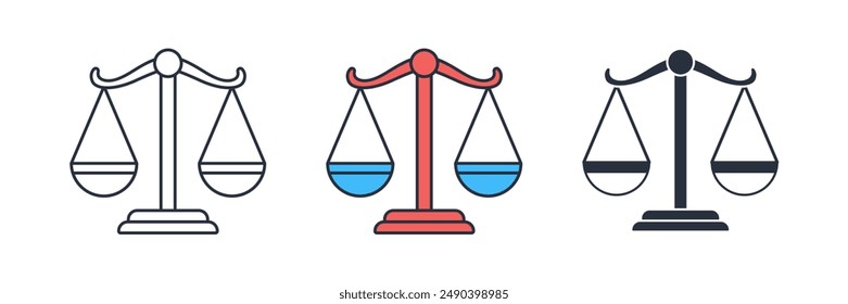 Balance Scale, Law scale Icon theme symbol vector illustration isolated on white background