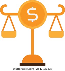 Balance Scale Law Icon Vector Flat Illustration