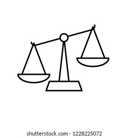 Balance, scale, libra line icon, sign. Vector illustration
