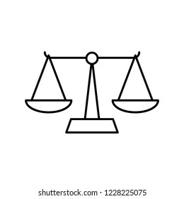 Balance, scale, libra line icon, sign. Vector illustration