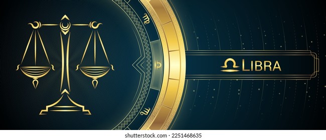 Balance, Scale Libra Zodiac Planetary Star Sign, Symbol Background, Horoscope Astrology and Fortune-Telling, Backdrop Banner Tarot-Reading.