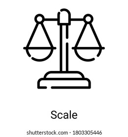 balance scale line icon isolated on white background