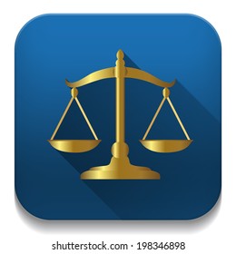 balance scale With long shadow over app button