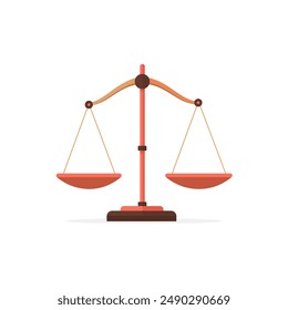 Escala De Equilibrio Que Representa La Justicia. Diseño de Ilustración vectorial.