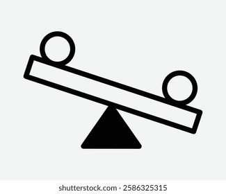 Balance Scale Seesaw Tip Balancing Weight Justice Fair Fairness Balancing Black White Icon Sign Symbol Graphic Illustration Vector