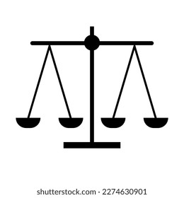 Balance scale silhouette icon. Measurement of weight. Vector.