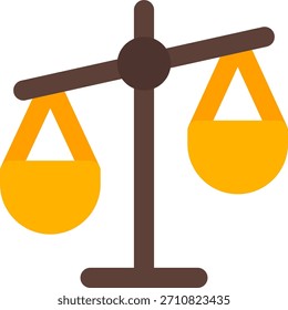 Diseño de Vector de escala de equilibrio en estilo moderno, justicia financiera y concepto de comparación económica, ilustración de decisión corporativa. Icono plano