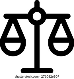 Diseño de Vector de balanza en estilo moderno, comparación financiera y concepto de justicia económica, ilustración de decisión corporativa. Icono de línea