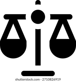 Diseño de Vector de balanza en estilo moderno, comparación financiera y concepto de justicia económica, ilustración de decisión corporativa. Icono de glifo