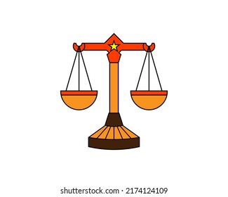 Balance scale vector icon illustration design template