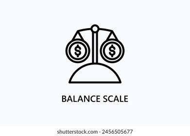 Balance Scale Vector, Icon Or Logo Sign Symbol Illustration