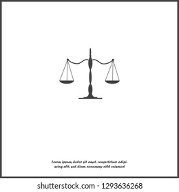 Balance scale vector  icon on white isolated background. Layers grouped for easy editing illustration. For your design.
