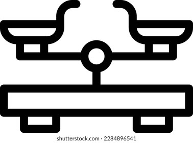 balance scale Vector illustration on a transparent background.Premium quality symbols.Thin line vector icon for concept and graphic design.