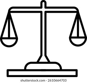 Balance Scale Vector Line Icon Design