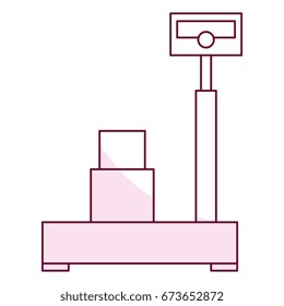 balance scale warehouse with box