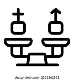 Balance scale weighing the symbols of religion and gender equality, sparking a thought provoking conversation