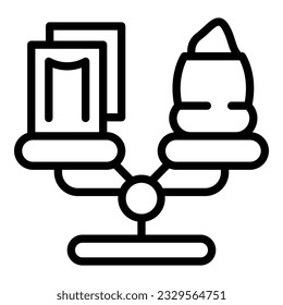 Balance scales icon outline vector. Hall event. Expo stand