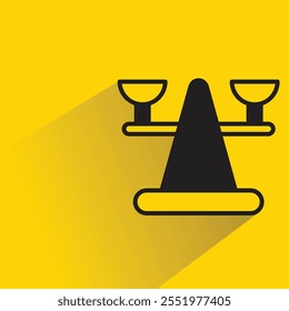 balance scales icon with shadow on yellow background