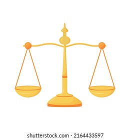 Balance semi flat color vector object. Full sized item on white. Compare and select. Symbol of law and legislation simple cartoon style illustration for web graphic design and animation