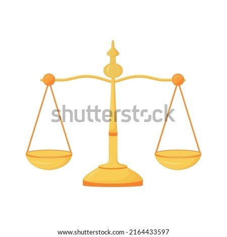 Balance semi flat color vector object. Full sized item on white. Compare and select. Symbol of law and legislation simple cartoon style illustration for web graphic design and animation
