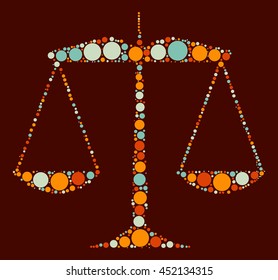 Balance shape vector design by color point